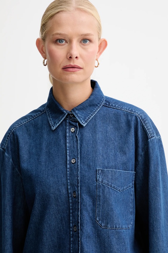 Weekend Max Mara cămașă jeans OBBIA bleumarin 2525116052600