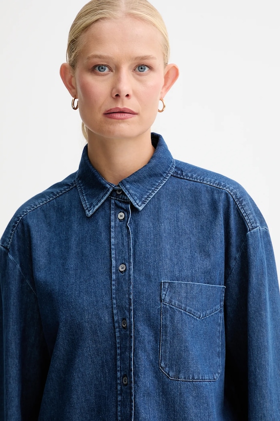 Weekend Max Mara cămașă jeans OBBIA bleumarin 2525116052600