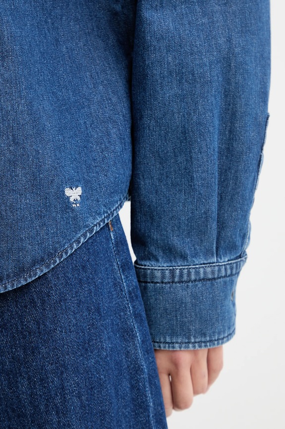 Weekend Max Mara cămașă jeans OBBIA 2525116052600 bleumarin
