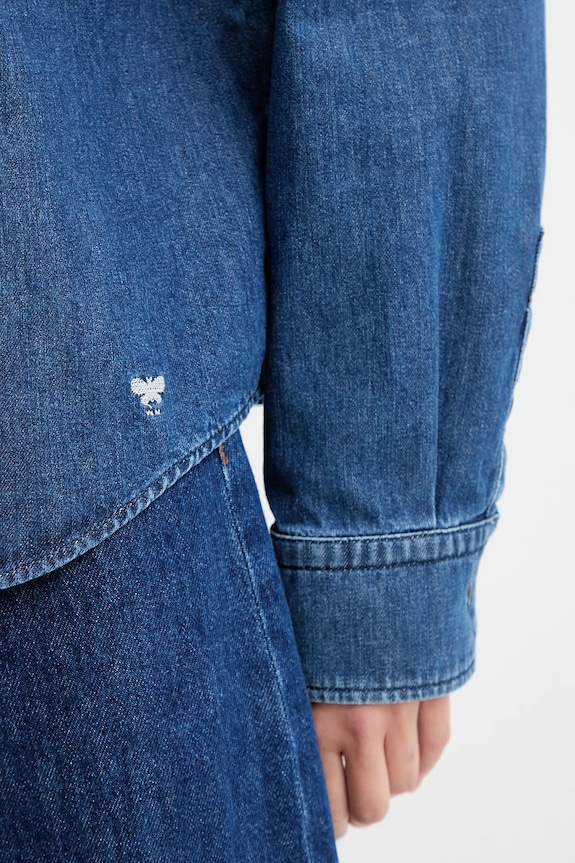 Weekend Max Mara cămașă jeans OBBIA 2525116052600 bleumarin