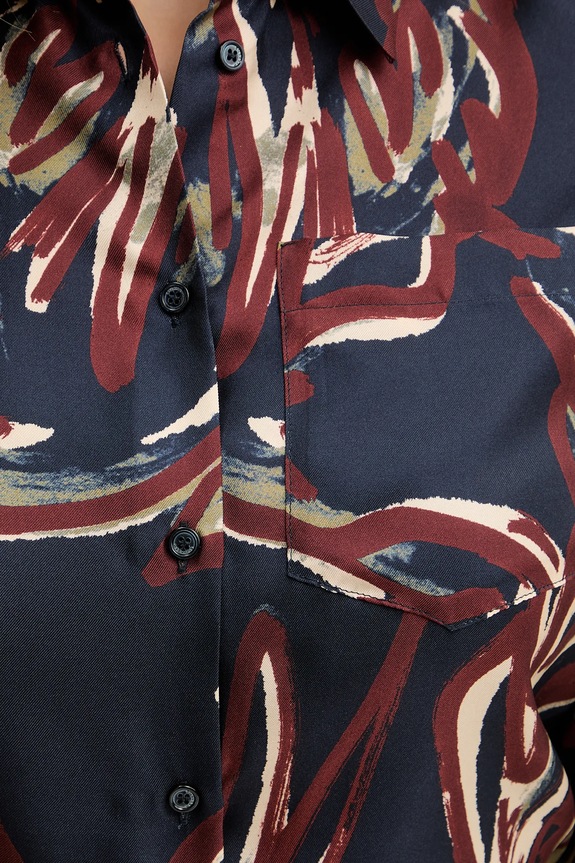 Weekend Max Mara camicia in seta RIVE 2525116062600 blu navy