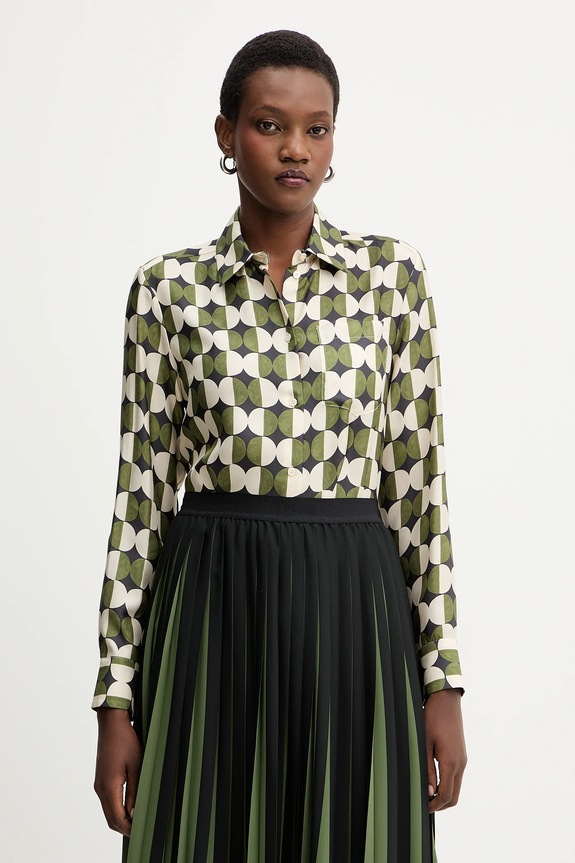 Hedvábné tričko Weekend Max Mara RIVE regular zelená 2525116062600