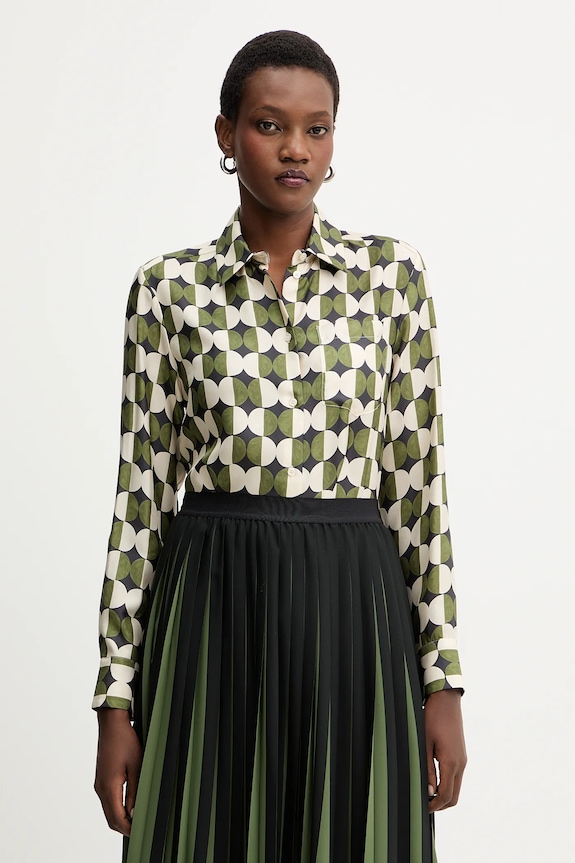 Hedvábné tričko Weekend Max Mara RIVE regular zelená 2525116062600