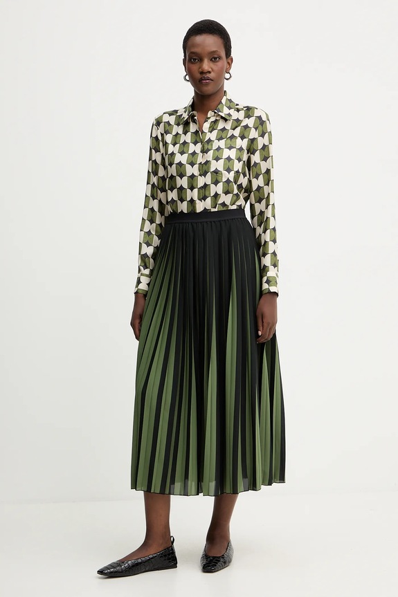Hedvábné tričko Weekend Max Mara RIVE 2525116062600 zelená AW25