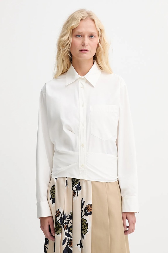 Weekend Max Mara cămașă din bumbac FRESCO lung bej 2525116072600
