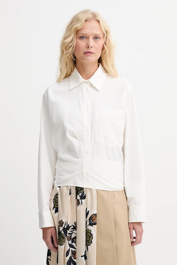 Weekend Max Mara cămașă din bumbac FRESCO lung bej 2525116072600