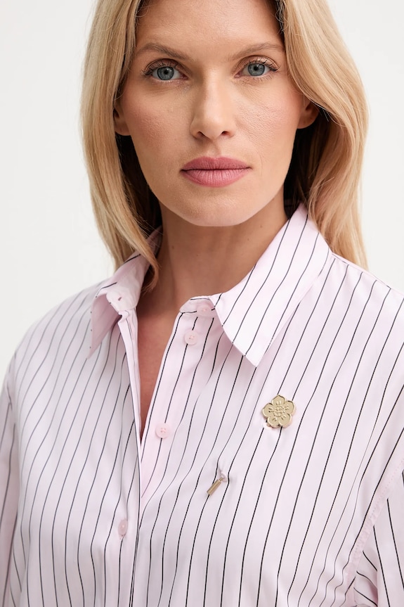 Kenzo cămașă din bumbac roz FF62CH2549LU