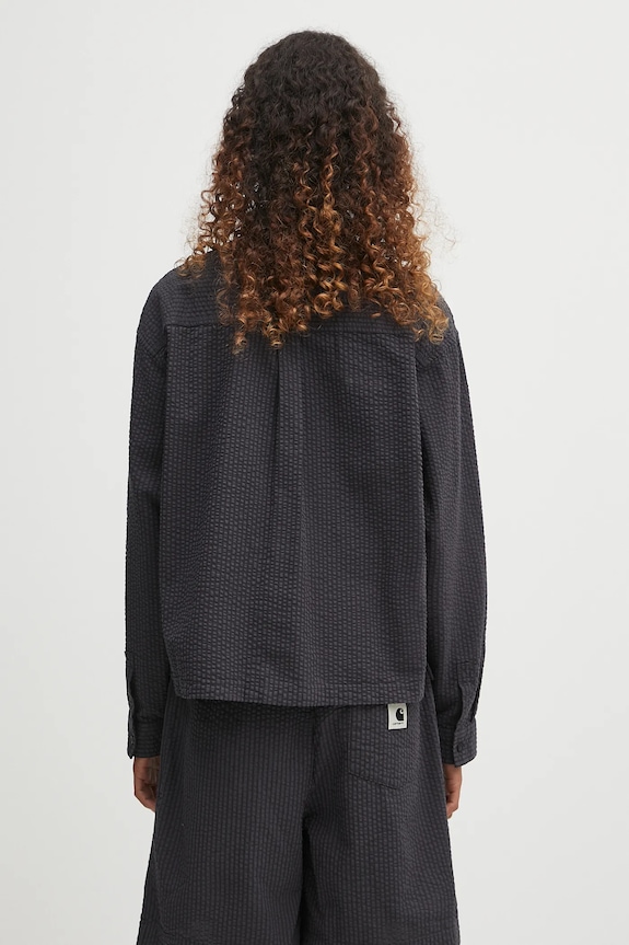 Clothing Carhartt WIP cotton shirt W' L/S Toland I035132.31RXX black