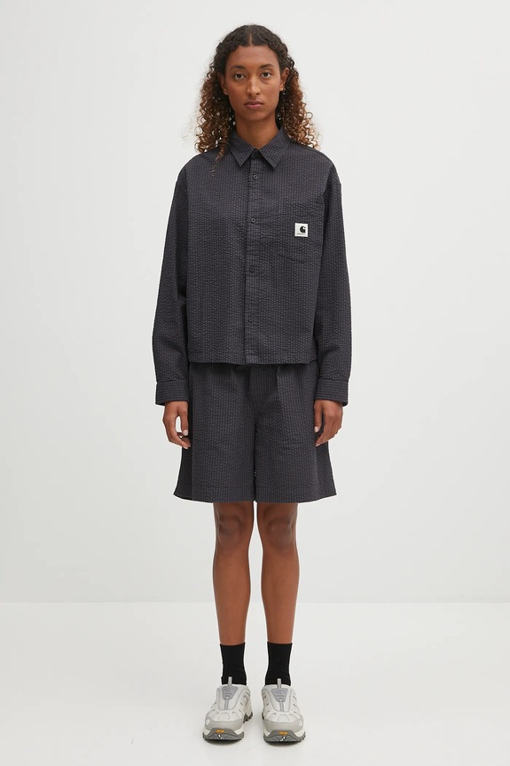 Carhartt WIP cotton shirt W' L/S Toland I035132.31RXX black