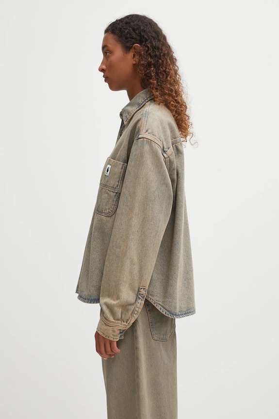 Carhartt WIP denim shirt W' Georgia I035823.3FUGD beige AW25