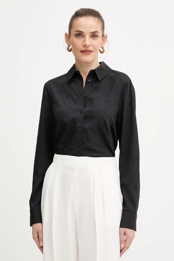 Guess cămașă lung negru W5BH80.W2982