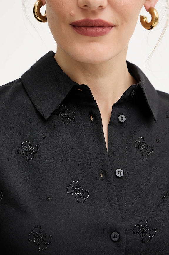 Guess cămașă W5BH80.W2982 negru