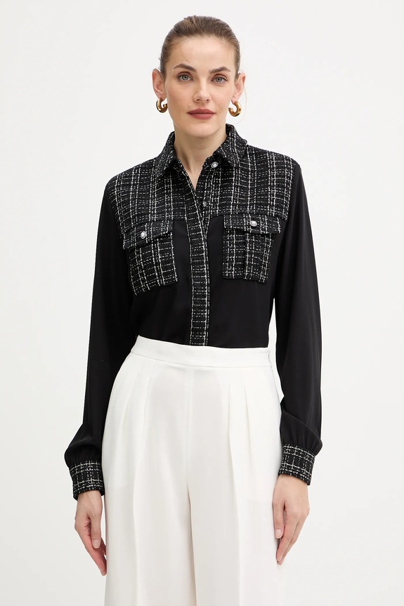 Košeľa Guess SANDRA regular čierna W5BH55.W2382