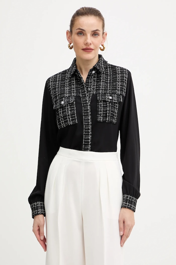 Košeľa Guess SANDRA regular čierna W5BH55.W2382