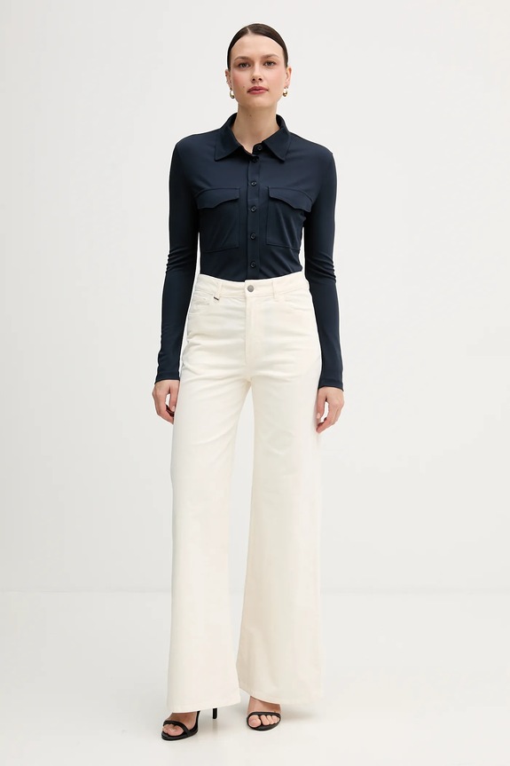 Πουκάμισο Sisley 54HXLQ09M σκούρο μπλε AW25