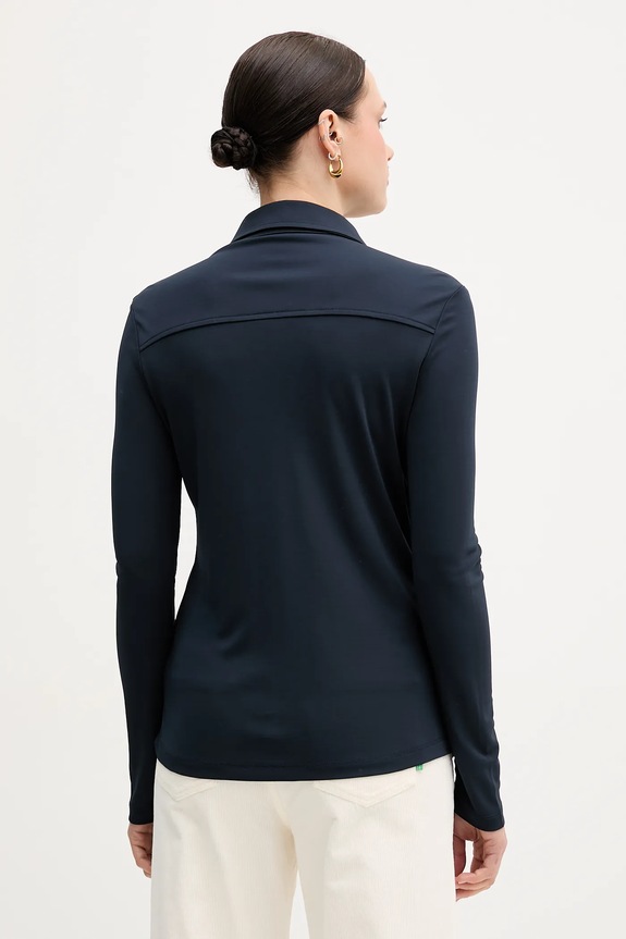 Ρούχα Πουκάμισο Sisley 54HXLQ09M σκούρο μπλε