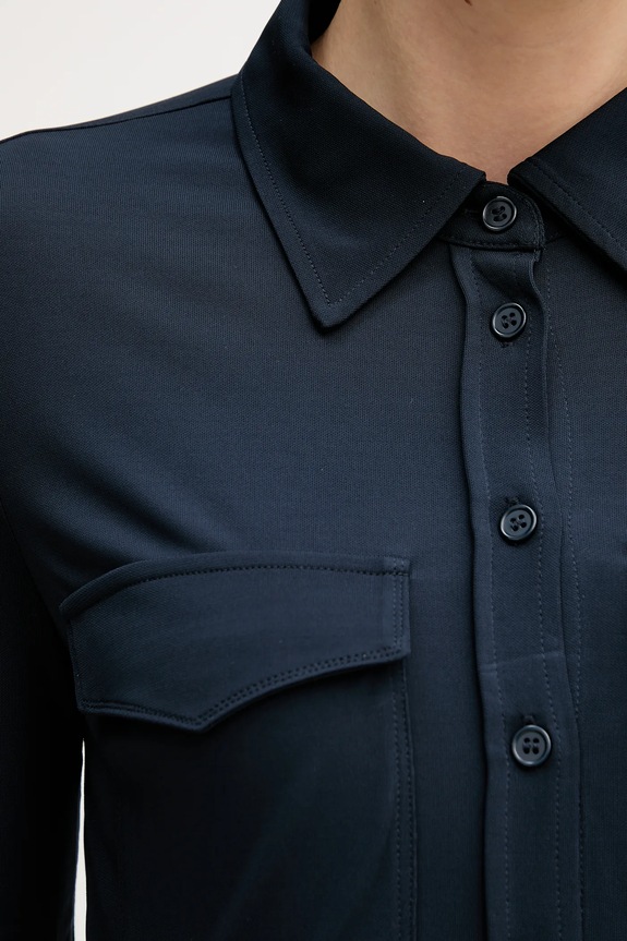 Πουκάμισο Sisley 54HXLQ09M σκούρο μπλε