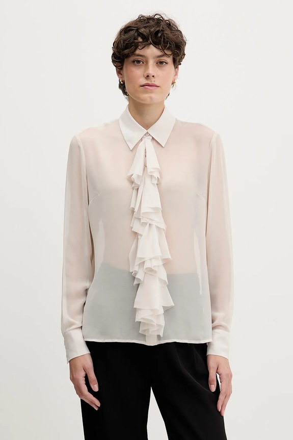 Sisley koszula regular beżowy 5NOXLQ09T