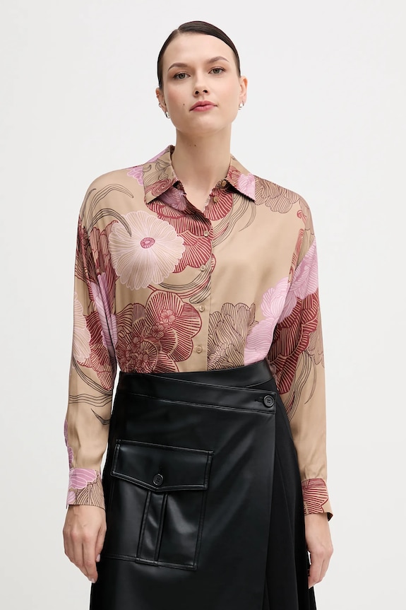 Sisley camicia floreale beige 5IBNLQ07F