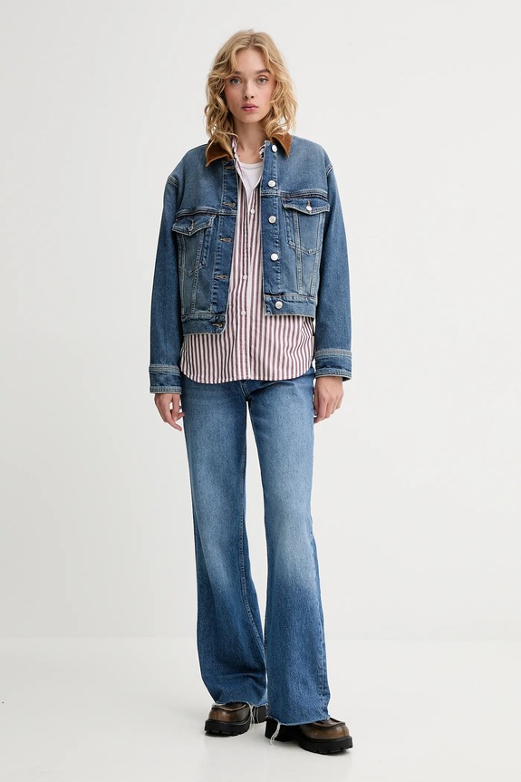 Βαμβακερό πουκάμισο Levi's 001HM.0010 καφέ AW25