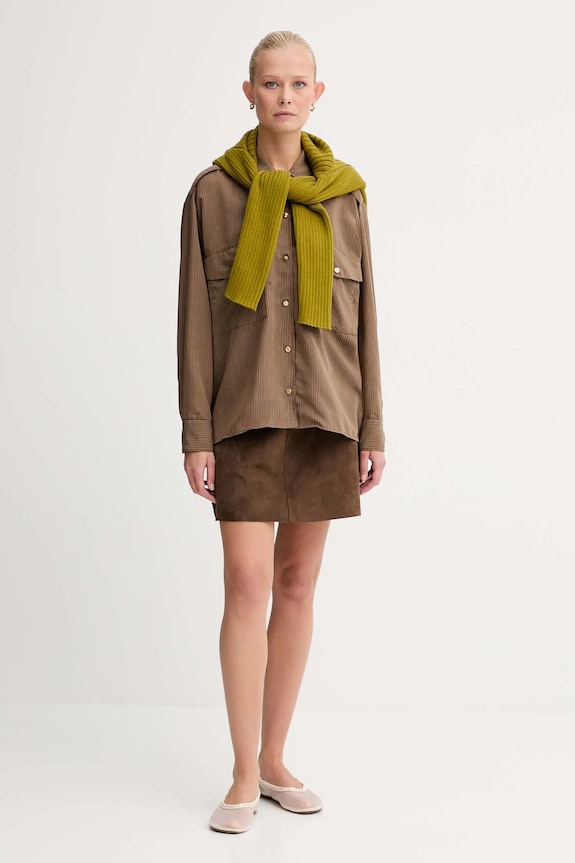 Πουκάμισο Sessun 25110019 καφέ AW25