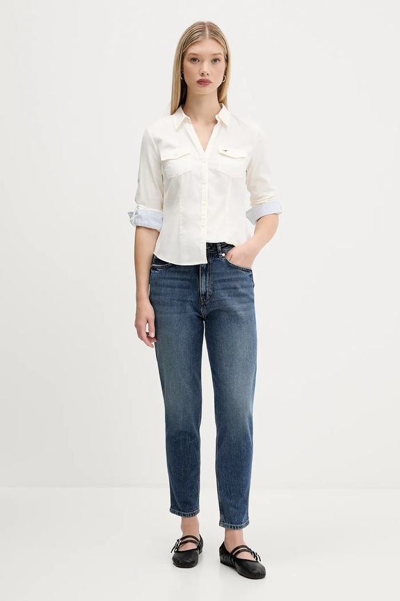 Hollister Co. koszula KI340.5425.101 beżowy AW25