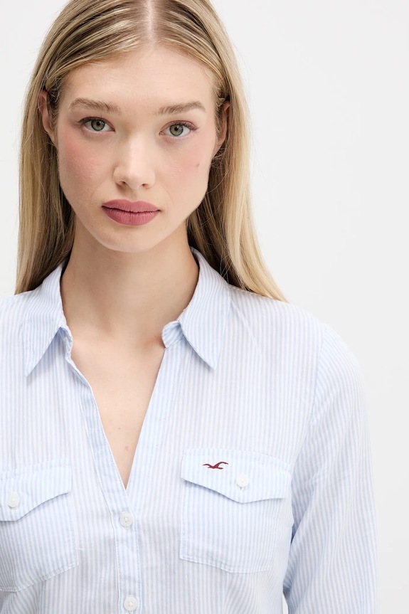 Bavlnená košeľa Hollister Co. modrá KI340.5425.104