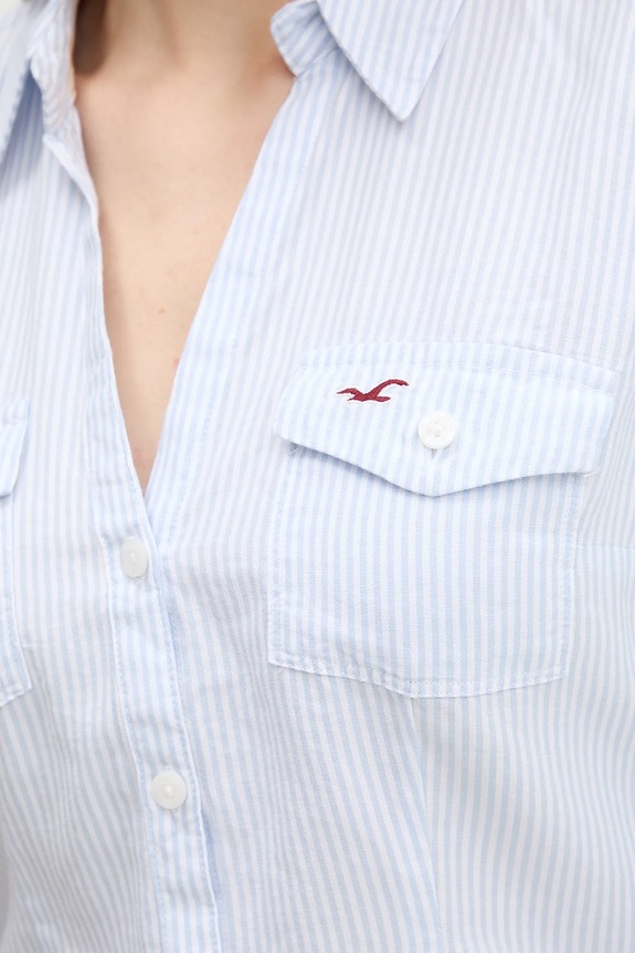 Bavlnená košeľa Hollister Co. KI340.5425.104 modrá