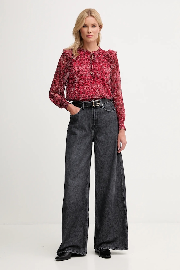 Μπλουζάκι Pepe Jeans PL3051270 μπορντό AW25