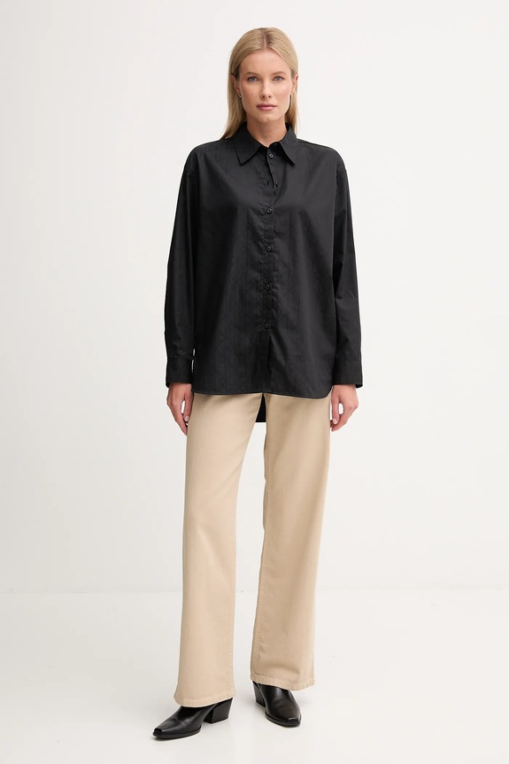 Bombažna srajca Calvin Klein Jeans LV044D167G črna AW25