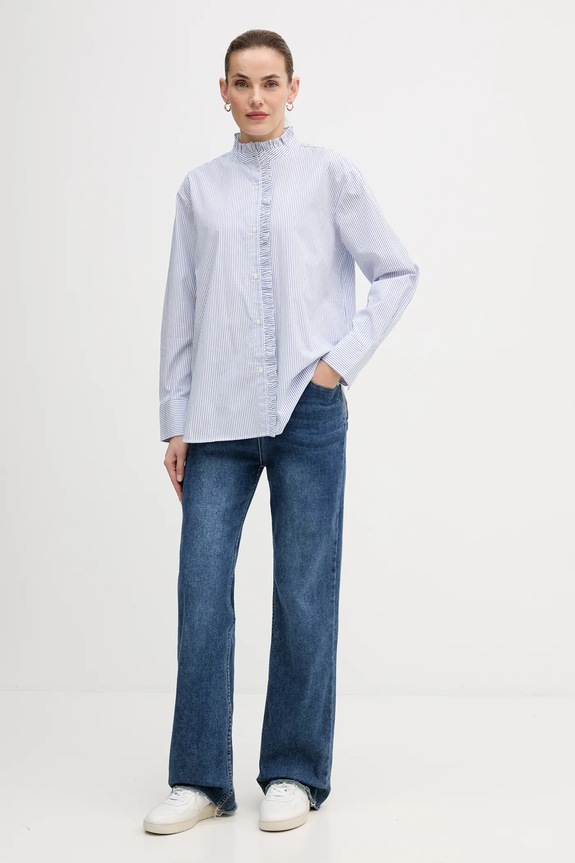Bavlnená košeľa Tommy Hilfiger WW0WW46848 modrá AW25