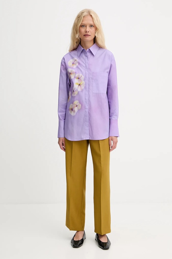 Bavlnená košeľa MAX&Co. 2526116071200 fialová AW25