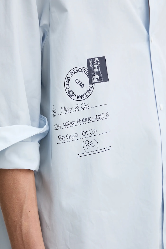 Βαμβακερό πουκάμισο MAX&Co. 2528116021200 μπλε