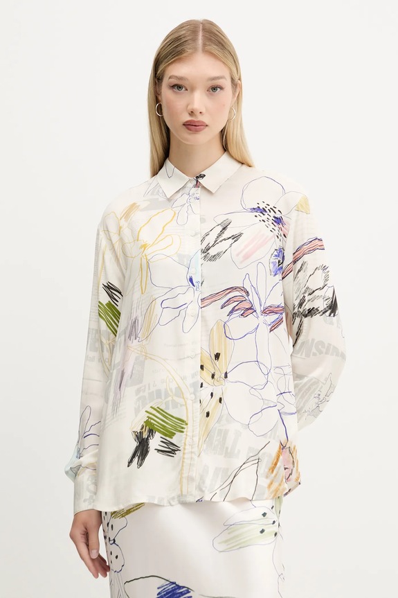 Desigual camicia NEWSARTY lunga beige 25WWCW14