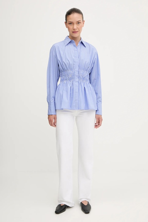 Rag & Bone cămașă din bumbac RA0B25FSMPO albastru AW25