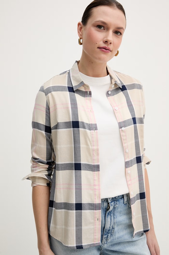 Barbour cămașă din bumbac BRENDON bej LSH1353