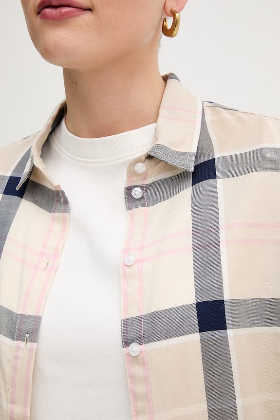 Barbour cămașă din bumbac BRENDON LSH1353 bej