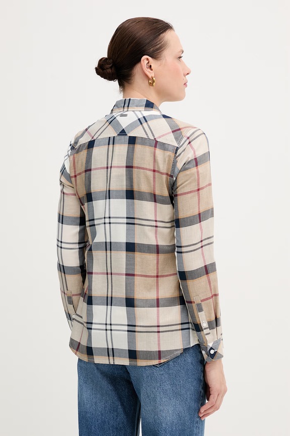 Odzież Barbour koszula bawełniana BRENDON LSH1353 brązowy