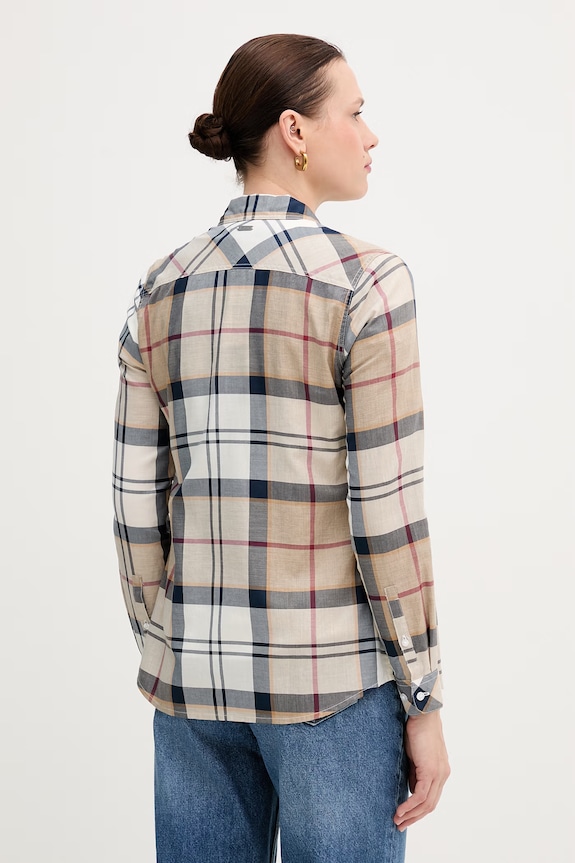 Odzież Barbour koszula bawełniana BRENDON LSH1353 brązowy