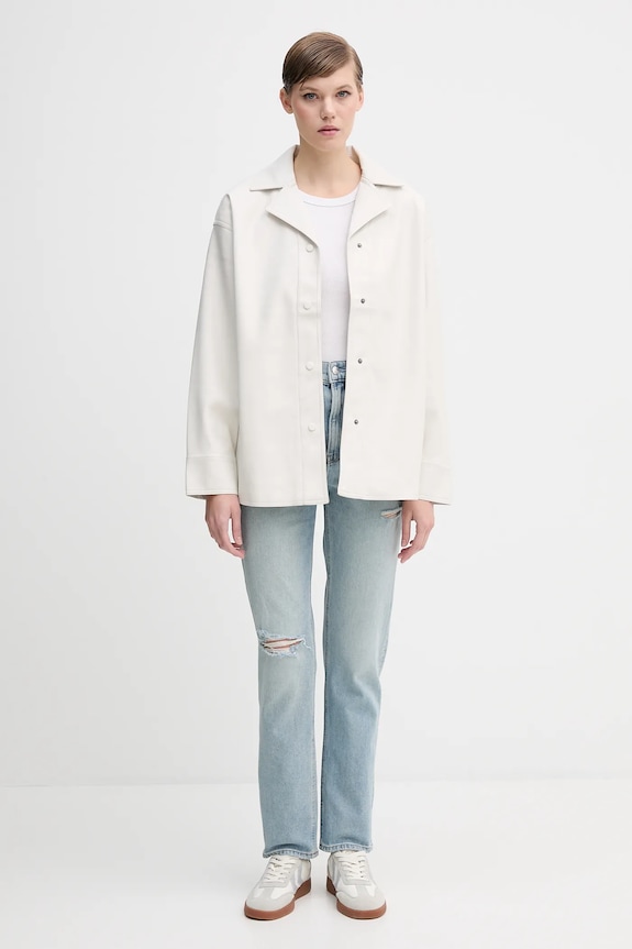 Calvin Klein Jeans koszula LV044D165G beżowy AW25