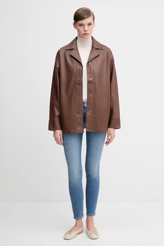 Calvin Klein Jeans koszula LV044D165G brązowy AW25