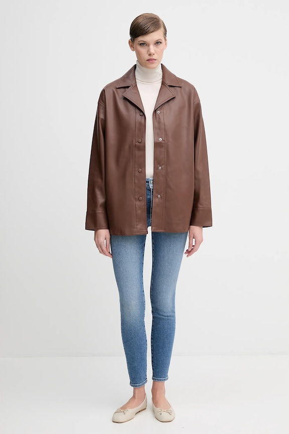 Calvin Klein Jeans koszula LV044D165G brązowy AW25