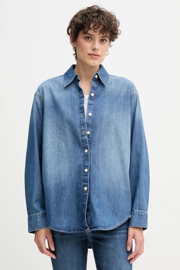 Calvin Klein Jeans cămașă jeans lung albastru LV047D758G