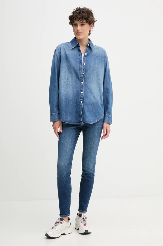 Calvin Klein Jeans cămașă jeans LV047D758G albastru AW25