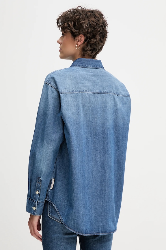 Îmbrăcăminte Calvin Klein Jeans cămașă jeans LV047D758G albastru