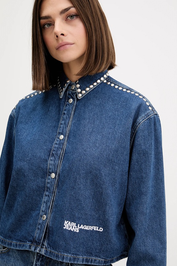 Karl Lagerfeld Jeans cămașă jeans bleumarin A4W11002