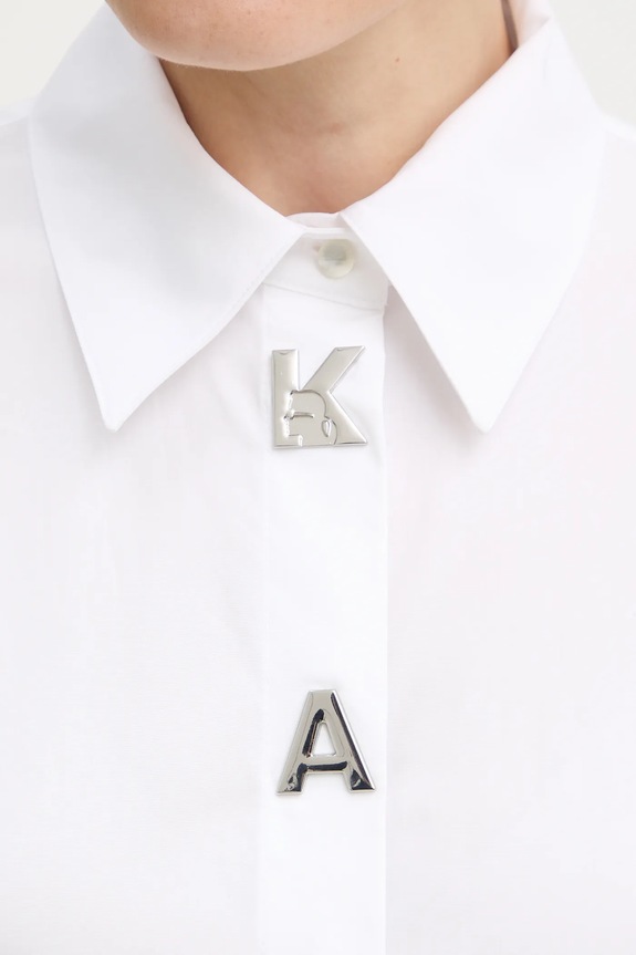 Bavlněná košile Karl Lagerfeld A4W11022 bílá
