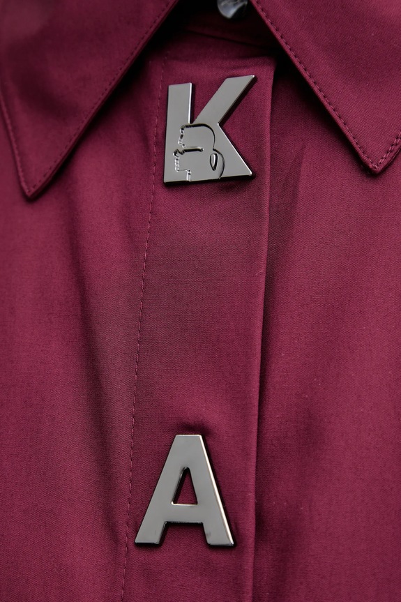Bombažna srajca Karl Lagerfeld A4W11022 bordo
