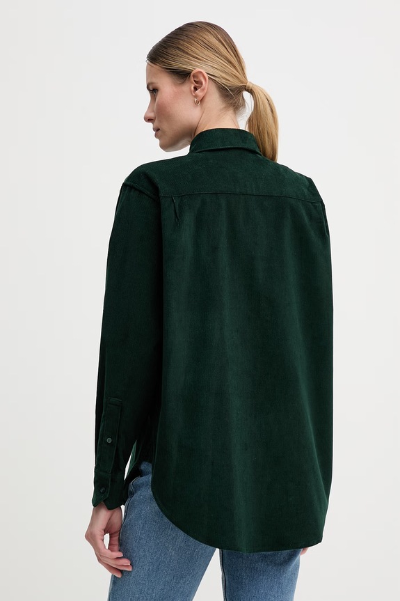 Odzież Lacoste koszula damska bawełniana CF5336 zielony