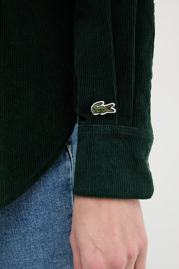 Lacoste koszula damska bawełniana CF5336 zielony